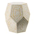 thumbnail image 1 of Taburete Hexagonal Capiz Accent de Table Benzara, 53 cm, color beige y blanco, 1 of 5