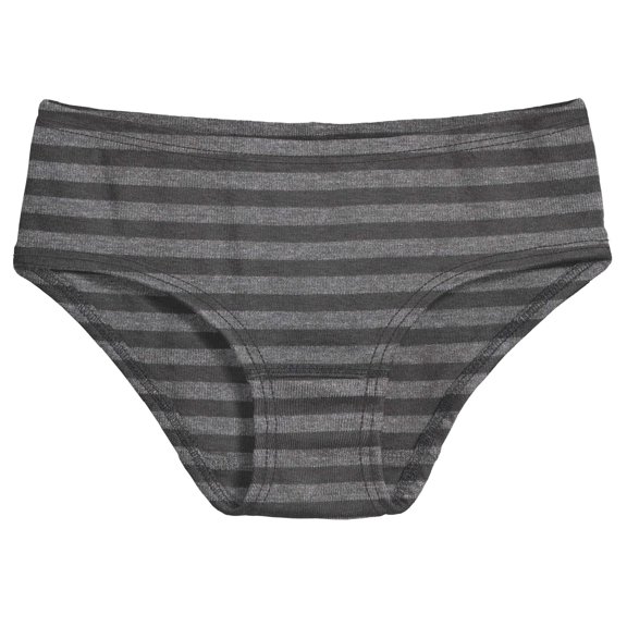 Made in USA Girls Stripe Briefs Underwear | Charcoal