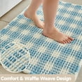 thumbnail image 3 of Alfombra de baño TYUU Waffle, antideslizante, lavable, absorbente, 30 x 50 cm, azul, 3 of 9