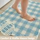thumbnail image 3 of Alfombra de baño TYUU Waffle azul y blanca, 60 x 40 cm, absorbente, 3 of 9