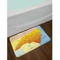 thumbnail image 2 of North Carolina Bath Mat, Map of an American State by Atlantic Ocean National Borders Illustration, Plush Bathroom Decor Mat with Non Slip Backing, 29.5" X 17.5", Multicolor, by Ambesonne, 2 of 2