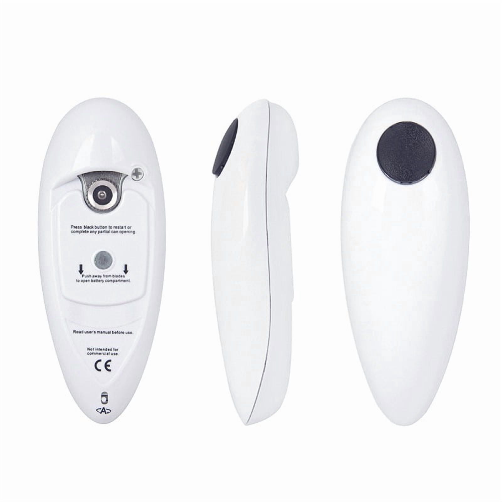 Hands-Free Battery-Operated White Can Opener in Black