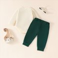 thumbnail image 3 of HCNTES Baby Boy Winter Clothes Baby Boy Outfits Knit Long Sleeve Lapel Button Down Pocket Romper With Pocket Solid Color Trousers Autumn Clothes, 3 of 7