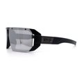 thumbnail image 6 of Locs Color Mirror Oversized Wrap Around Gangster Plastic Biker Sunglasses [Silver Mirror], 6 of 7