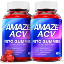 (2 Pack) Amaze Keto ACV Gummies - Supplement for Weight Loss - Energy & Focus Boosting Dietary Supplements for Weight Management & Metabolism - Fat Burn - 120 Gummies