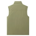 thumbnail image 3 of FRSASU Men's Lightweight Cargo Vest Outerwear Windproof Sleeveless Jacket for Golf Running Hiking Army Green, 3 of 6