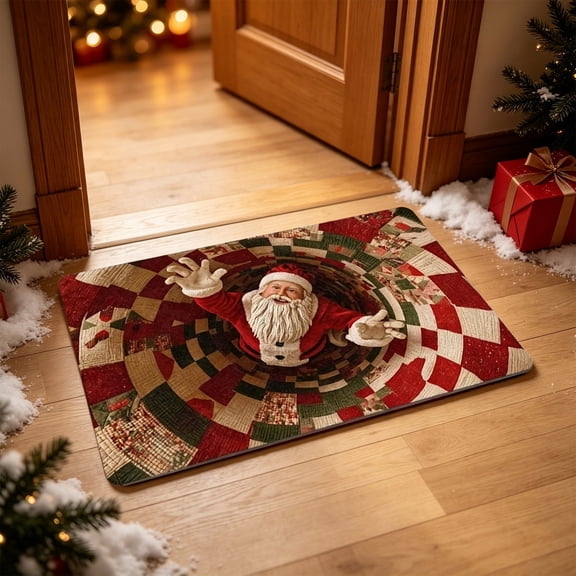 Christmas Diatomite Doormat Absorbent Entryway Rug, Mud Resistant Indoor Outdoor Mat, Quick Dry Short Pile Non Slip Rubber Backing, Easy Clean Front Door Mat for Winter Decor