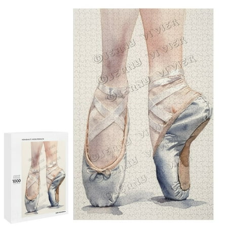 1000 Piece Jigsaw Puzzles for Adults - Wood Puzzles - Watercolor Ballet Shoes - Difficult Jigsaw Puzzles for Adults Challenging - 20 x 30 Finished Size