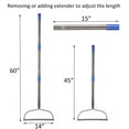 thumbnail image 2 of Garden Rake, 5 FT Metal Rake for Lawns - Level Head Rake with Stainless Steel Handle for Loosening Soil, 2 of 7