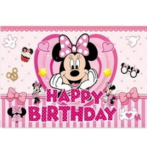 Minnie Birthday Party Banner,5 x 3ft Elsa Photography Background Vinyl Wall Decorations Supplies for Kids Boys Toddlers