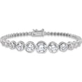 thumbnail image 3 of Sterling Silver Rhodium-Plated Polished Graduated Cz Bracelet (Width 5.25) (Length 8) - Jbsp, 3 of 5