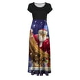 thumbnail image 4 of Jusqu'à 65 % de Rabais! Robes d'Été Mode pour Femmes 2024 Grande Taille à Manches Courtes Imprimé de Noël Style des Fêtes Grande Jupe Longue Robe à Manches Courtes à Col Rond, 4 of 4