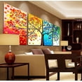 thumbnail image 3 of Pintura al óleo moderna pintura al óleo decorativa de cuatro piezas para el hogar del hotel Tree Hotel de cuatro estaciones, 3 of 5