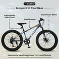 thumbnail image 5 of 24-Inch Fat Tire Bike, Shimano 7-Speed Trail & Urban Mountain Bike with Disc Brakes – Gray, 5 of 8