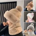 thumbnail image 3 of Bufanda y gorro a prueba de viento para mujer 2 en 1, bufanda de franela para mujer, gorro de esquí cálido para invierno, gorro de ciclismo, bufanda, gorro, protección para las orejas,, 3 of 5