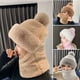 thumbnail image 4 of Bufanda y gorro a prueba de viento para mujer 2 en 1, bufanda de franela para mujer, gorro de esquí cálido para invierno, gorro de ciclismo, bufanda, gorro, protección para las orejas,, 4 of 4