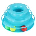 thumbnail image 2 of Funny Cat Pet Toy Cat Toys Intelligence Triple Play Disc Cat Toy Balls Cat Crazy Ball Disk Interactive Toy for IQ Training Blue, 2 of 11