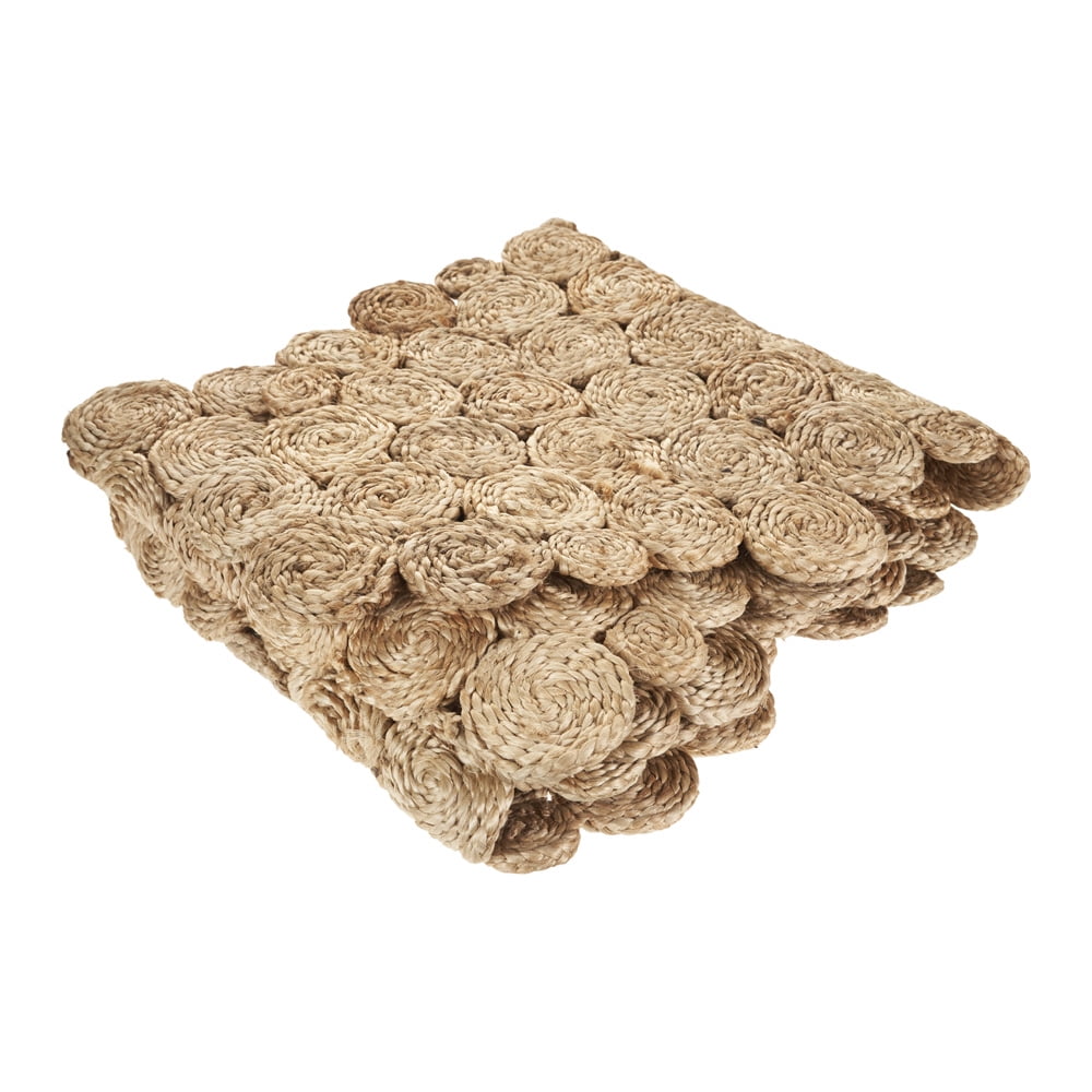 LR Home Hugo Solid Jute Table Runner, Natural 6’8” Length