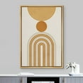 thumbnail image 2 of IDEA4WALL Framed Canvas Print Spiral Golden Circle with Black Illusion Line Art Geometric Shapes Wall Art Abstract Mid-Century Colorful Artwork for Living Room, Bedroom, Office - Natural 16"x24", 2 of 5