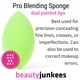thumbnail image 3 of Esponja de maquillaje batidora Beauty Junkees, ovalada, verde, sin látex, 3 of 9
