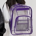 thumbnail image 4 of Mochila transparente Hugo Correa reforzada Alta capacidad Impermeable 30 cm x 16 cm x 44 cm Violeta, 4 of 10