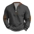 thumbnail image 3 of Sookity Big and Tall Zip Up Sweatshirts for Mens Loose Fit Long Sleeve Blosues Casual Vintage Pullover Tops Knit Polos Shirt Fashion Street Outwear Dark Gray,XL, 3 of 7