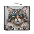 thumbnail image 2 of Shades Wearing Cat Printed Zipper Binder with Handle&Shoulder Strap 2 inch 3 Ring 500+300 Sheet Capacity File Folder Organizer, 2 of 8