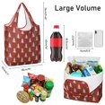 thumbnail image 3 of 5 Pack Foldable Shopping Bag,Red Christmas Tree Pattern Reusable Grocery Bags with Pockets,Large Reusable Tote Bags with Handles Waterproof & Lightweight, 3 of 6