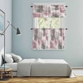 thumbnail image 5 of Vintage Pink Gray Kitchen Curtains Sets for Windows 24 Inch Length, Modern Abstract Art Rod Pocket Window Treatments Tier Curtains and Valances Set for Bedroom/Bathroom, 5 of 8