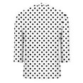 thumbnail image 4 of TKLPEHG 3/4 Length Sleeve Tops for Women Fashion Polka Dots Print V Neck Tunic Tops Loose Fit Three-quarter Sleeve Shirts Solid Color Work Blouses (White,S), 4 of 6