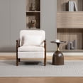 thumbnail image 3 of CQSXDA Mid Century Modern Accent Storage Chair Upholstered Fabric with Waist Cushion for Living Room or Bedroom, Antique White, 3 of 12