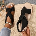thumbnail image 4 of WAYUTE Women's Sandals Slip On Beach Soft Sole Sandals Lightweight Flat Open Toe Elastic Strap Walking Shoes Trendy Casual Summer, 4 of 7