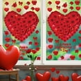 thumbnail image 4 of Valentines Day Decorations Window Clings Red Rose Heart Stickers Double Sided Glass Window Decals PVC Static Cling Decorations for Home Store Front Door Party Decor A, 23.6x15.7", 4 of 7