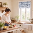 thumbnail image 3 of NICETOWN Ruffled Valance Curtain for Window, Linen Peony Floral Valance Shabby Chic Small Window Treatment for Kitchen, Farmhouse Light Filtering Rod Pocket Valance Curtains, Blue, 52"x18", 1 Panel, 3 of 10