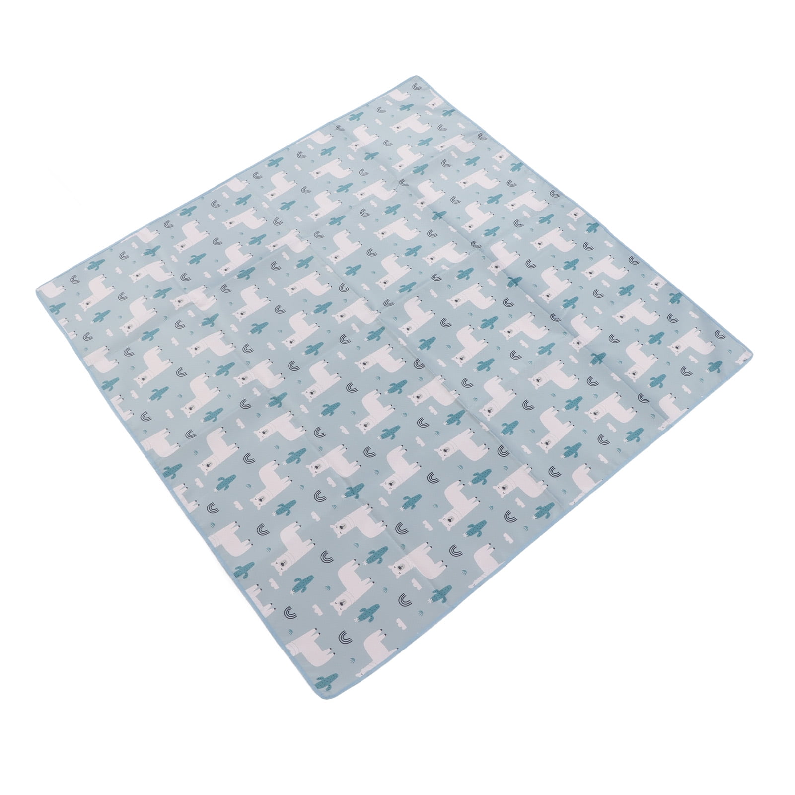 NFTIGB Extra Large Padded Play Mat Blue Reversible Foldable Waterproof Baby Crawling Mat for Infant (43.3 inches / 110 cm)
