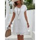 thumbnail image 1 of EMERY ROSE Ladies Embroidery V Neck Hollow Out Summer Dress, 1 of 3