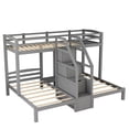 thumbnail image 4 of Bellemave Twin Triple Bunk Bed with Storage Stairs, Wood Twin over Twin over Twin Three Beds Bunk Bed (Gray), 4 of 10
