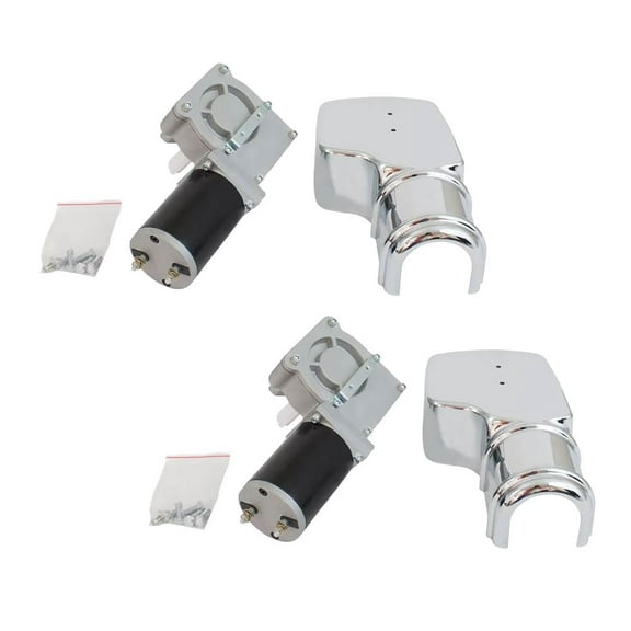 2 Pack 600W 50:1 Tarp Motor for Dump Truck Tarp Systems with Chrome Cover - Dump Truck Tarp Motor w/ 5-Hole Mounting Pattern (1 Year Warranty)