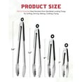Bundlepro 4 Pack Kitchen Tongs, Stainless Steel, 7/9/12/14 inch, Black