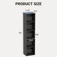 thumbnail image 3 of 5 Cube Storage Organizer,Wooden Low Bookcase with Closed Back Panel,Freestanding Storage Display Bookshelf for Living Room,Bedroom,Home Office (Black, 5 Cube-11.8inch), 3 of 18