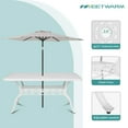 thumbnail image 6 of MEETWARM 7-Piece Outdoor Patio Dining Set, All-Weather Cast Aluminum Patio Conversation Set with 6 Cushioned Swivel Rocker Chairs for Backyard Garden Deck, 1 Rectangular Table, White, 6 of 7