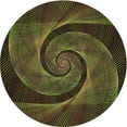 thumbnail image 1 of Ahgly Company Machine Washable Indoor Round Transitional Dark Yellow Green Area Rugs, 7' Round, 1 of 7