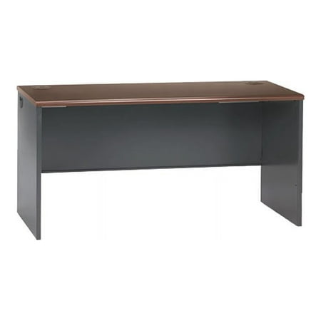 UPC: 0641128602044 | HON 38922NS 38000 Series Desk Shell  60.00 w x 24.00 d x 29.50 h  Mahogany / Charcoal