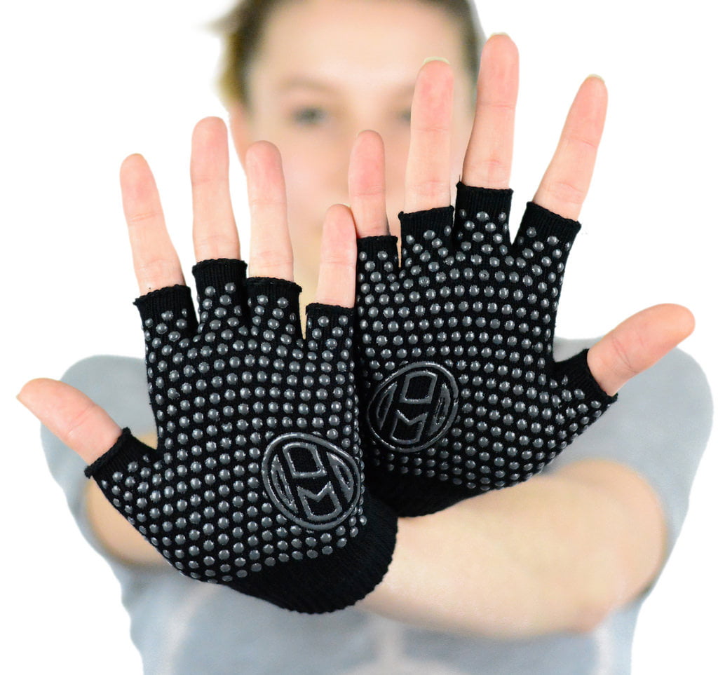 Soft Men Women Yoga Pilates Fingerless Practice Grip Glove with Anti-slip Rubber 