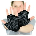 thumbnail image 2 of Mato & Hash Yoga Pilates Fingerless Exercise Grip Gloves - Black CA7050, 2 of 3