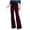 Red, variant on Casual Pants for Women Wide Leg Suede Flared Pants for Women Elastic Waist Solid Color Warm Fall Winter Trousers With Pocket