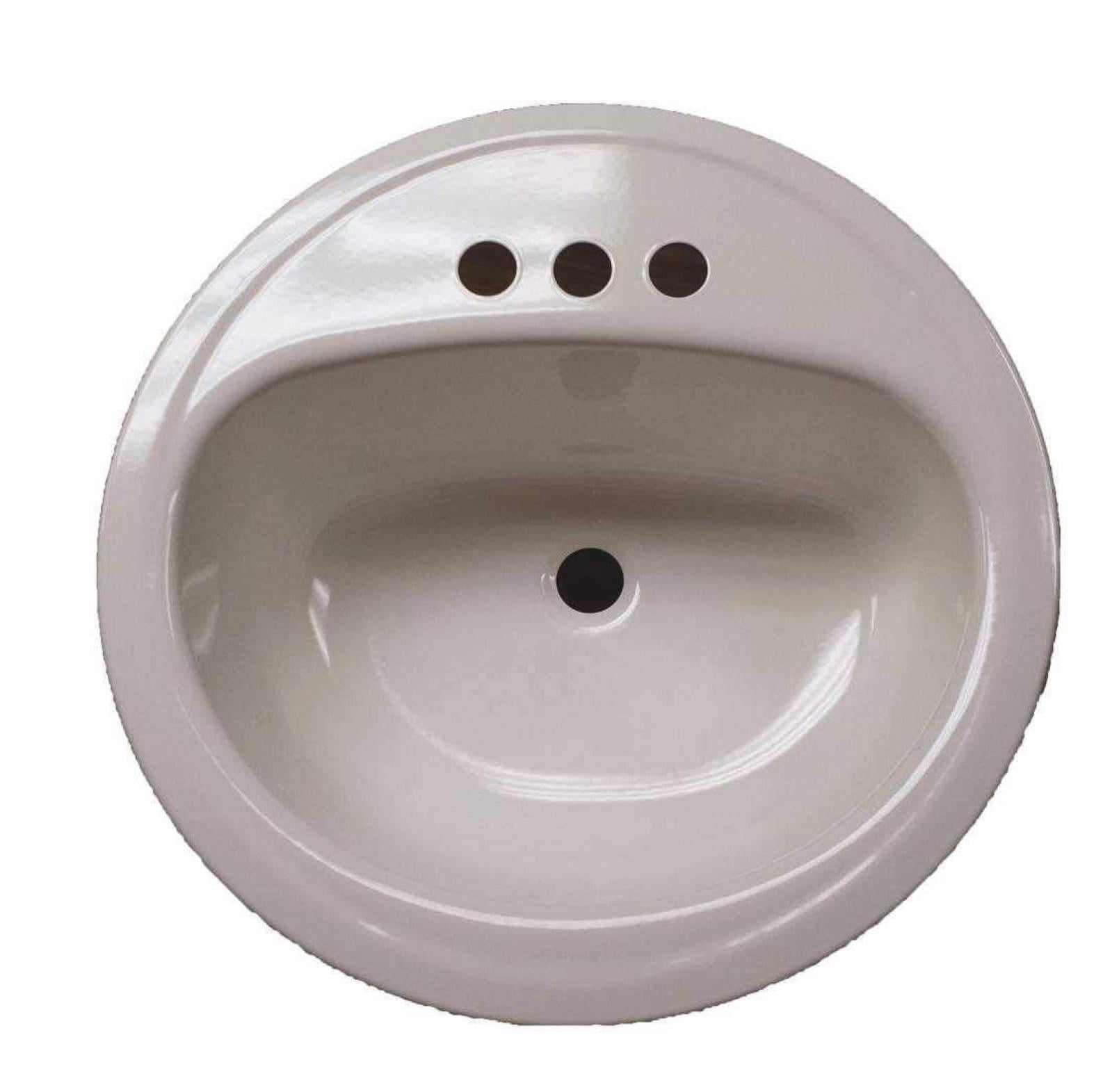 XYX 021-2437-00 Bathroom Sink, Round, Steel, 19", White