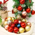 thumbnail image 4 of Bolas de Navidad con purpurina roja y dorada para colgar en el árbol de Navidad, adornos de bolas de Navidad de 4 cm, decoración festiva para el hogar, regalos para fiestas, 4 of 5
