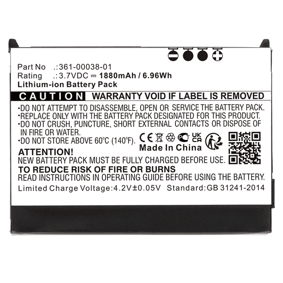 010-11143-00, 361-00038-01 Battery for Garmin Nuvi 500, 510, 550, Zumo 220, 600, 650, 665, Aera 500, 510, 550, 560 GPS Units