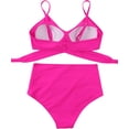 thumbnail image 4 of Traje de baño de cintura alta dividido para mujer, bikini sexy, traje de baño con push-up, conjunto de bikini con vendaje y parte superior de tubo, 4 of 7